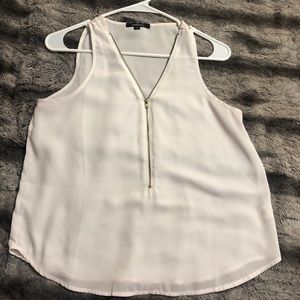 White zipper front tank top, size medium